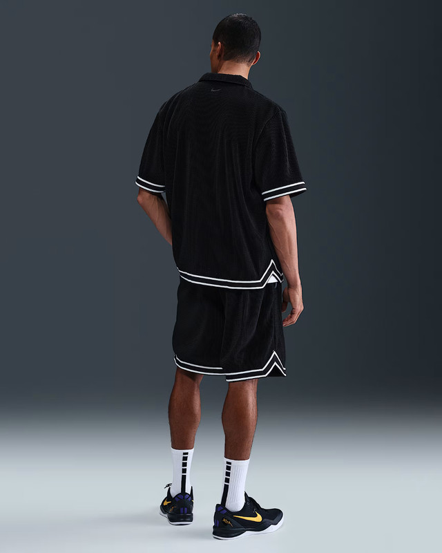 Nike x Kobe Men's XL Pleated Short Sleeve Basketball Top Black/White IB0020 010 gallery