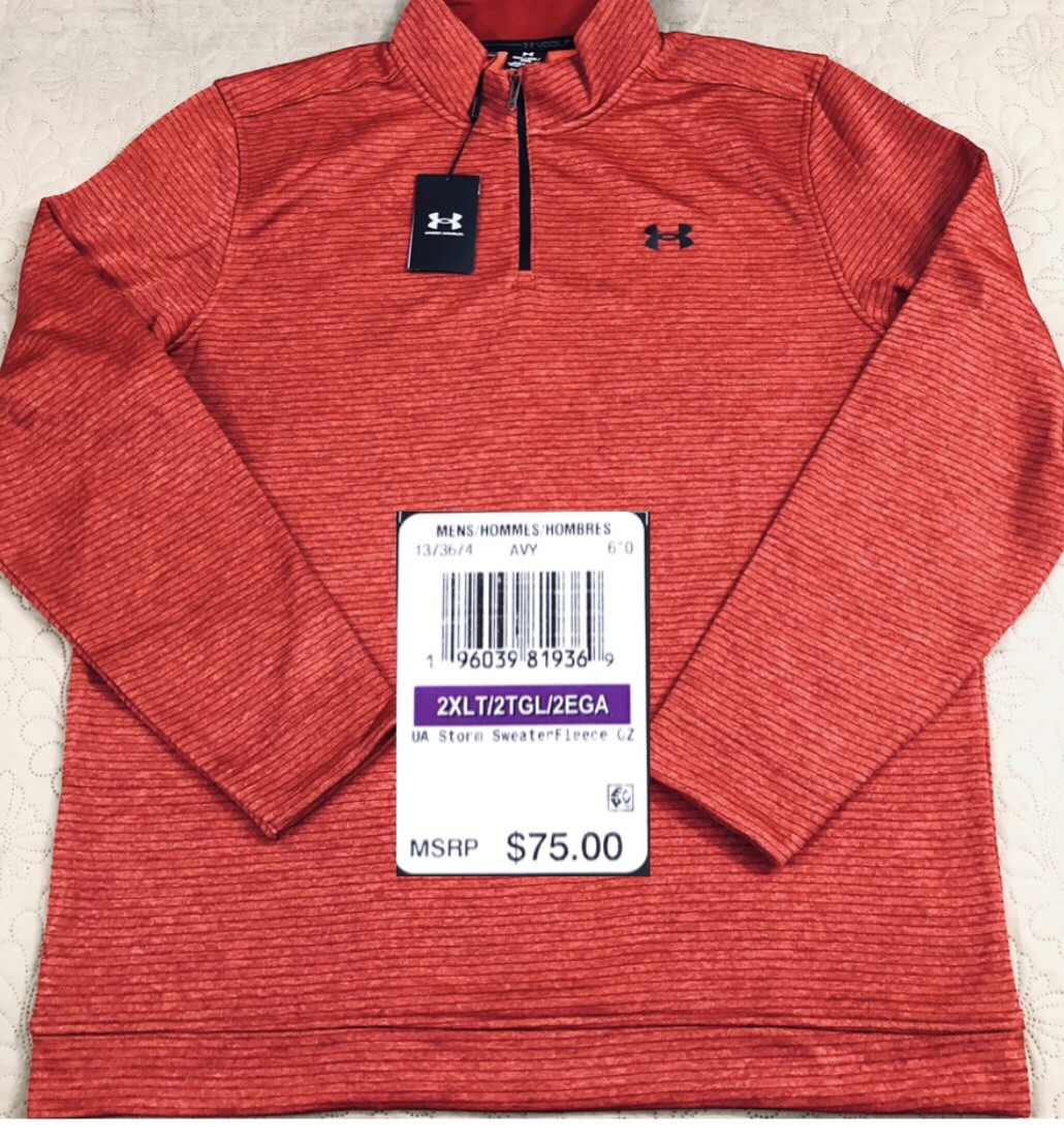 NEW..MEN TALL-2XL UNDER ARMOUR GOLF STORM SWEATERFLEECE QZ (STADIUM RED ) gallery