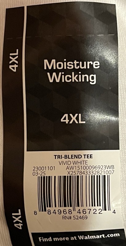 Athletic Works Men's Tri-Blend Tee White Long Sleeves (Two) Size 4XL NWT #529 gallery