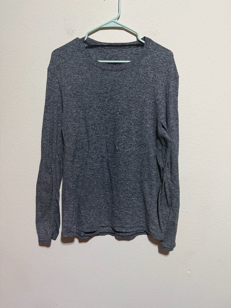 Lululemon Men's Surge Warm Long Sleeve Heathered Gray Performance Shirt