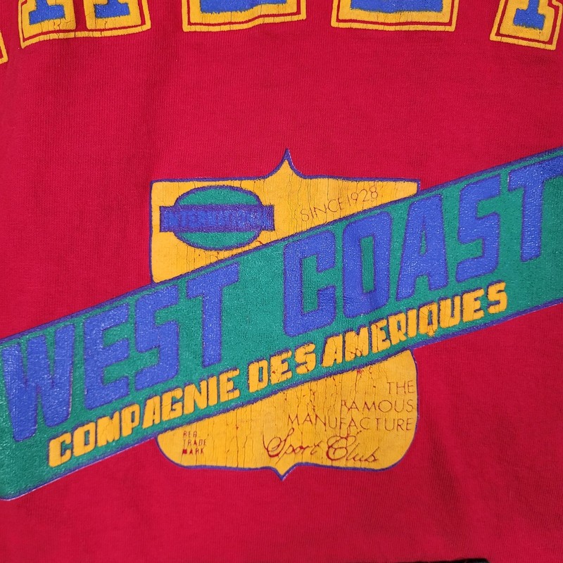 Vintage Active Elements Shirt Mens Medium Red Hooded Colorblock West Coast gallery