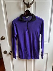 REI Co-op Mens M Purple Performance 1/4 Zip Pullover Shirt layer Stretch