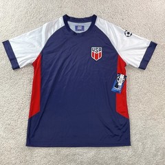 Juego Del Mundo Mens USA Soccer Jersey Navy White Red O2Y4223 Large NWT