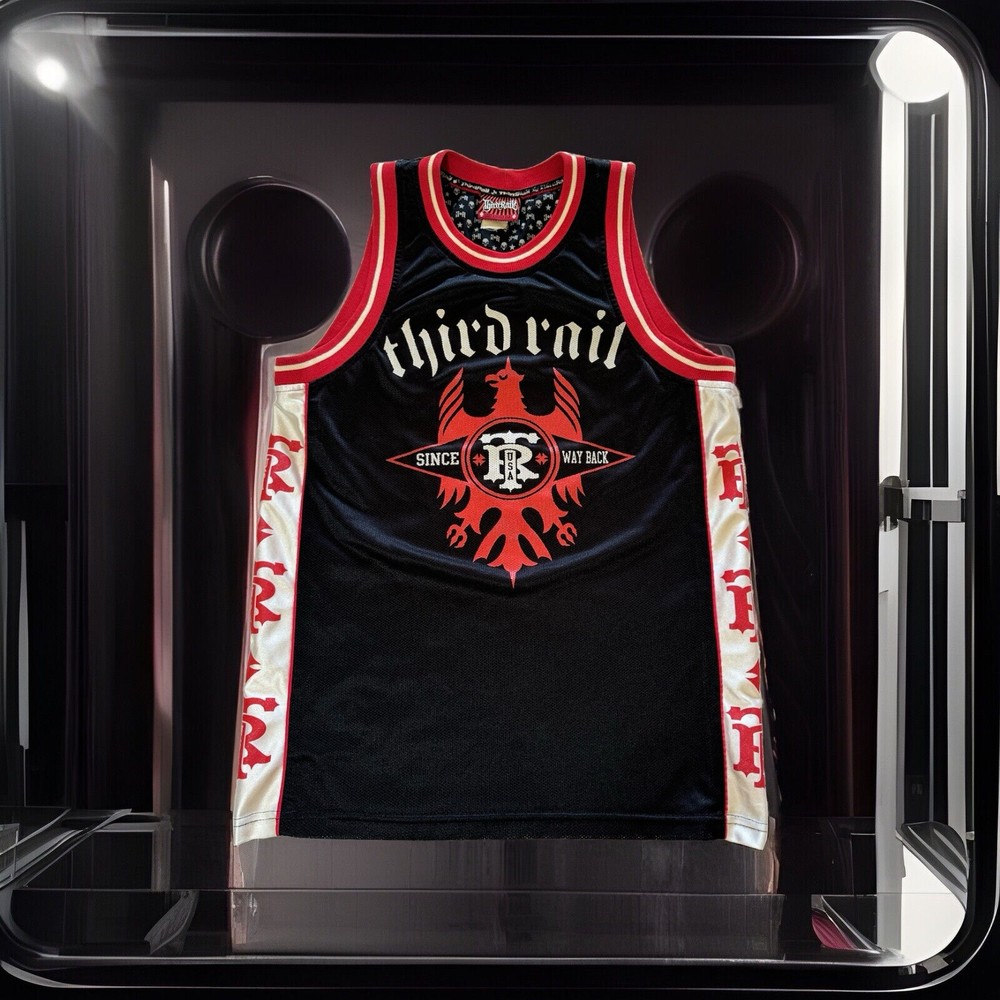 Third Rail Basketball Jersey Devil Hip-Hop Skater Streetwear Graff Y2K Vintage