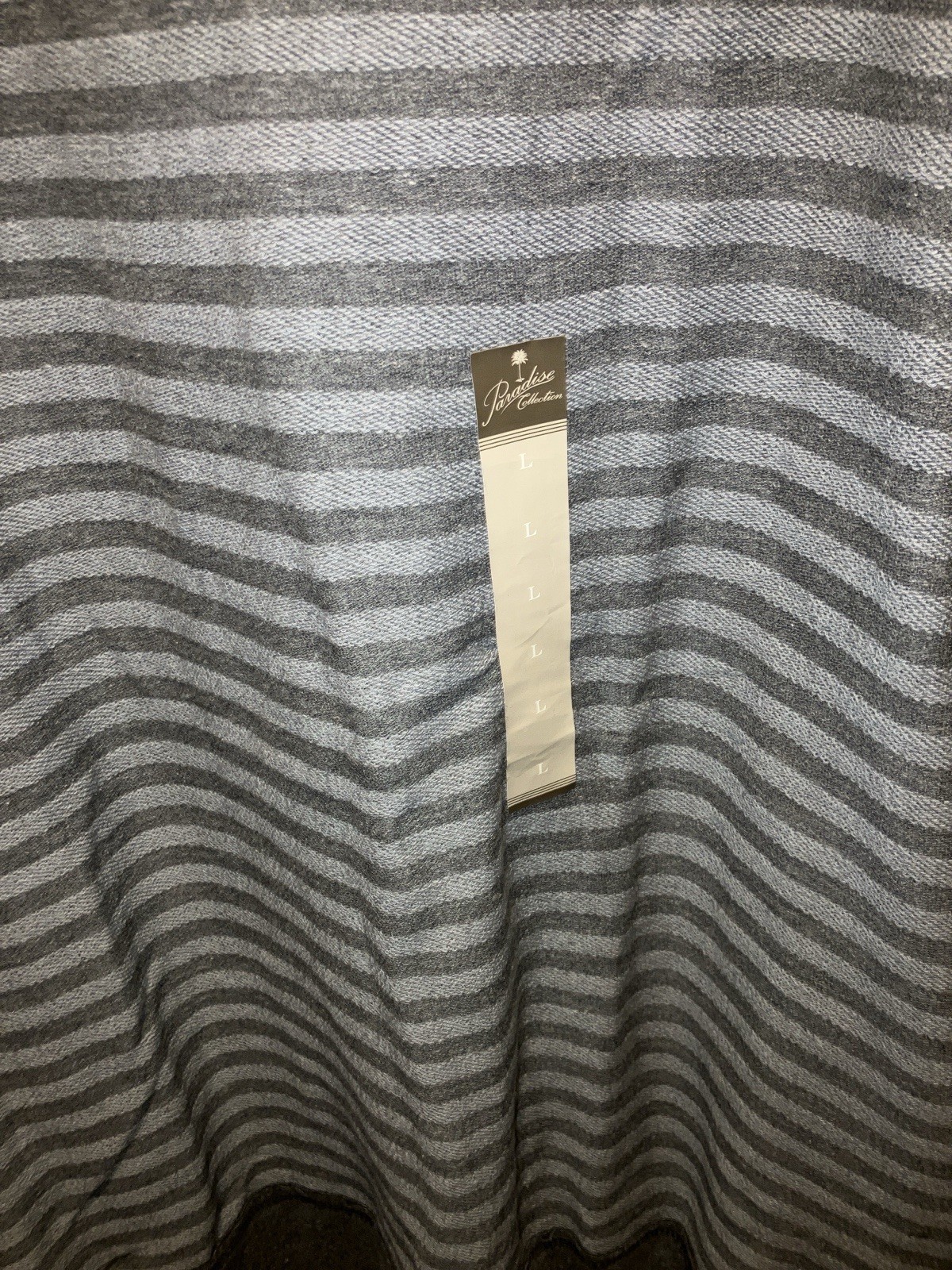 Paradise Collection Long Sleeve Knit Shirt Two Tone Gray Striped Large New gallery