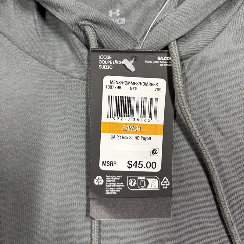 Under Armour Project Rock Payoff Sleeveless Hoodie Shirt Men Small Grey 1387796 gallery