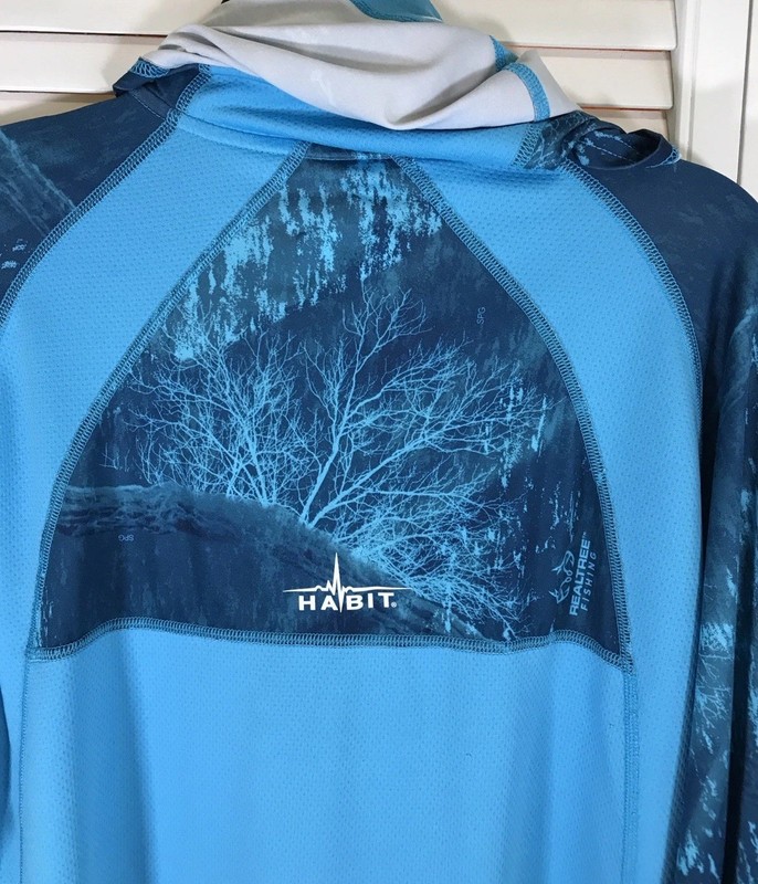 Habit UPF 40+ UV Protection Layer Mens Size M Rash Guard L/S Hooded Performance gallery
