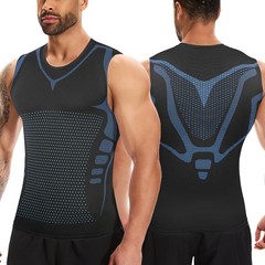 Men Compression Shirt Ionic Shaping Sleeveless Vest Gym Sports Workout Tank Tops