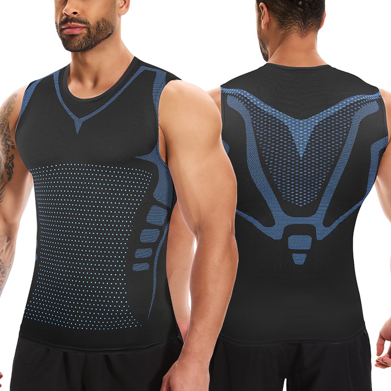 Men's Athletic Compression Base Layer Shirt Workout Tank Top Run Sports Vest Gym