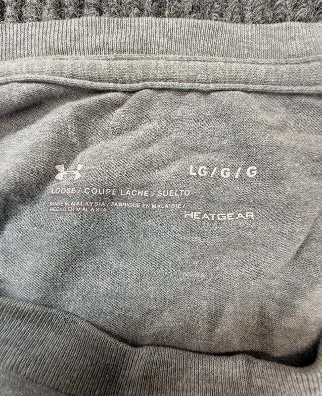Under Armour Shirt Mens Large Grey Long Sleeve Train Freedom Flag Athletic Soft gallery