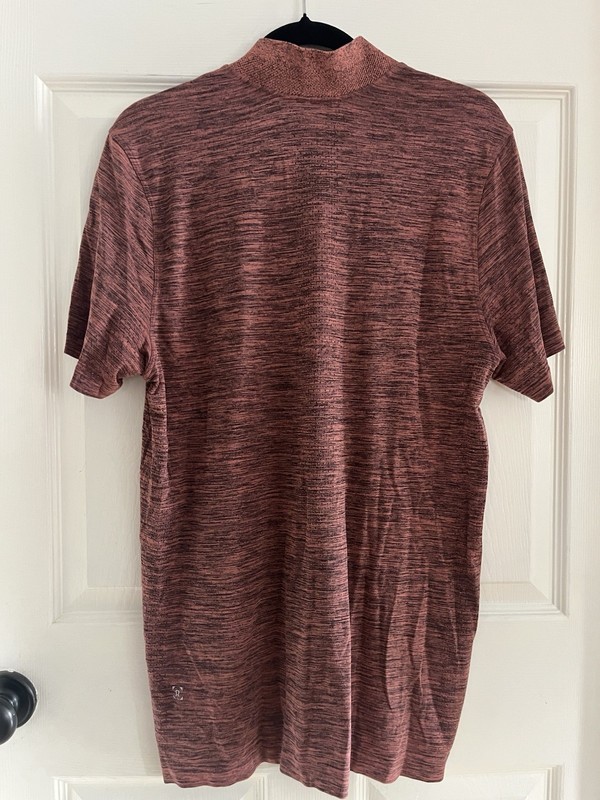 Lululemon T Shirt Mens Large Red Metal Vent Tech Surge 1/4 Zip Athletic Casual gallery