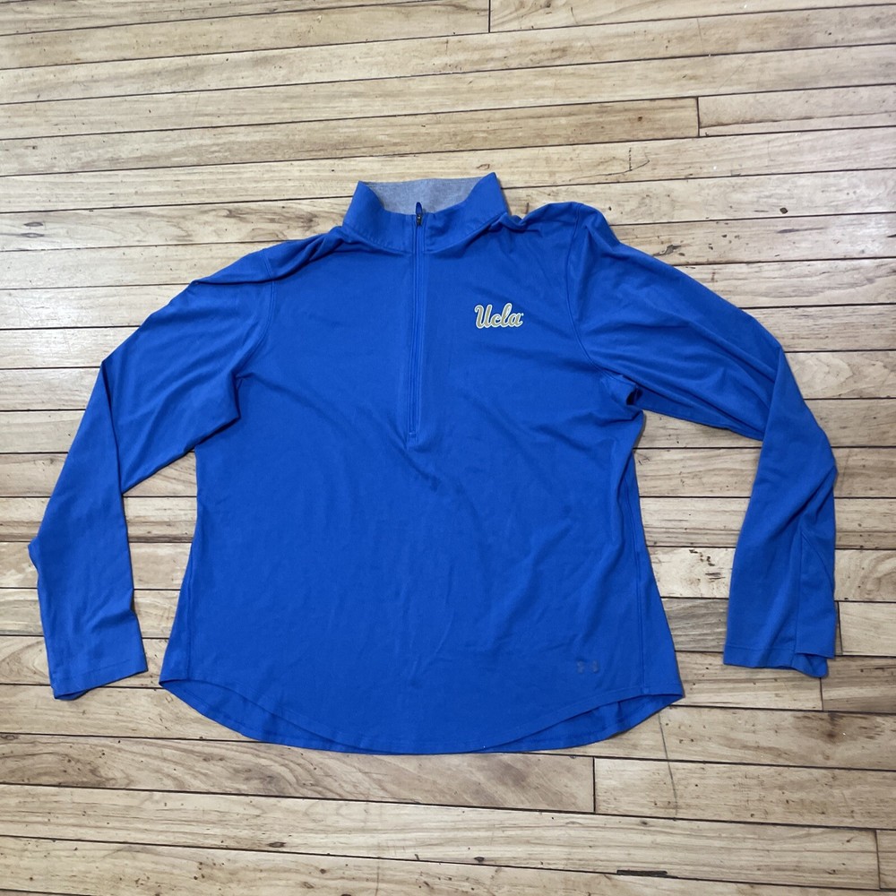 UNDER ARMOUR UCLA Light Active Sweater Womens 2XL Blue 1/4 Zip Thumbholes XXL