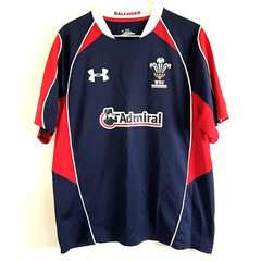 Under Armour Heat Gear Admiral Rugby Jersey WRU Logo Short Sleeve Men Size L