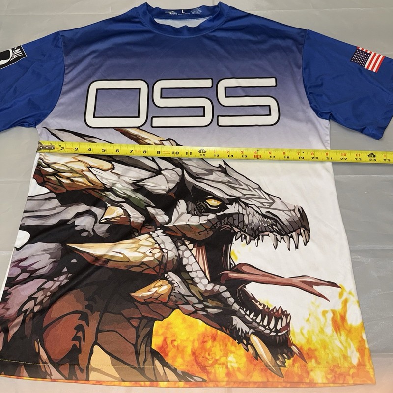 Jersey Dragon Graphic Blue White Large Compass Sports OSS Jensen Fire Breathin gallery