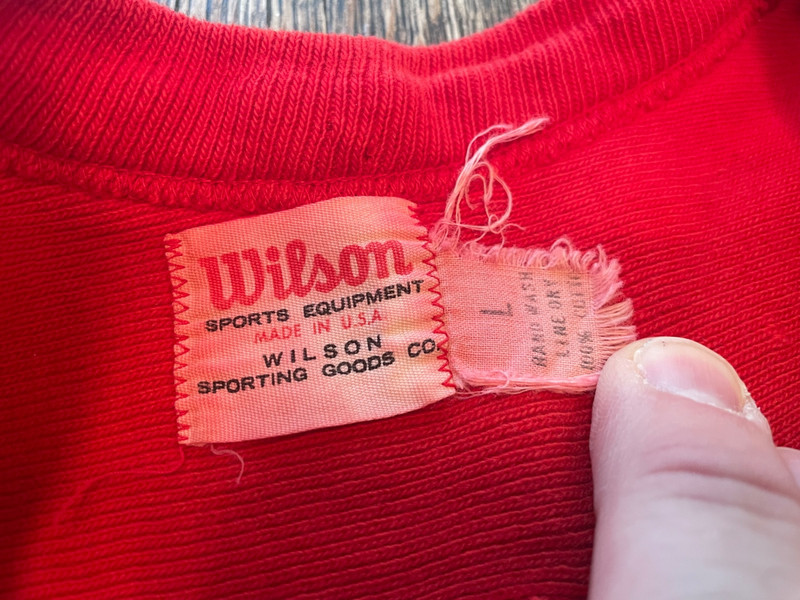 vintage WILSON Sports Equipment Richield High School men's L red Jersey USA made gallery