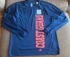 Adidas Men’s ClimaLite US Coast Guard Crew Neck T-Shirt Navy Lg – EUC!