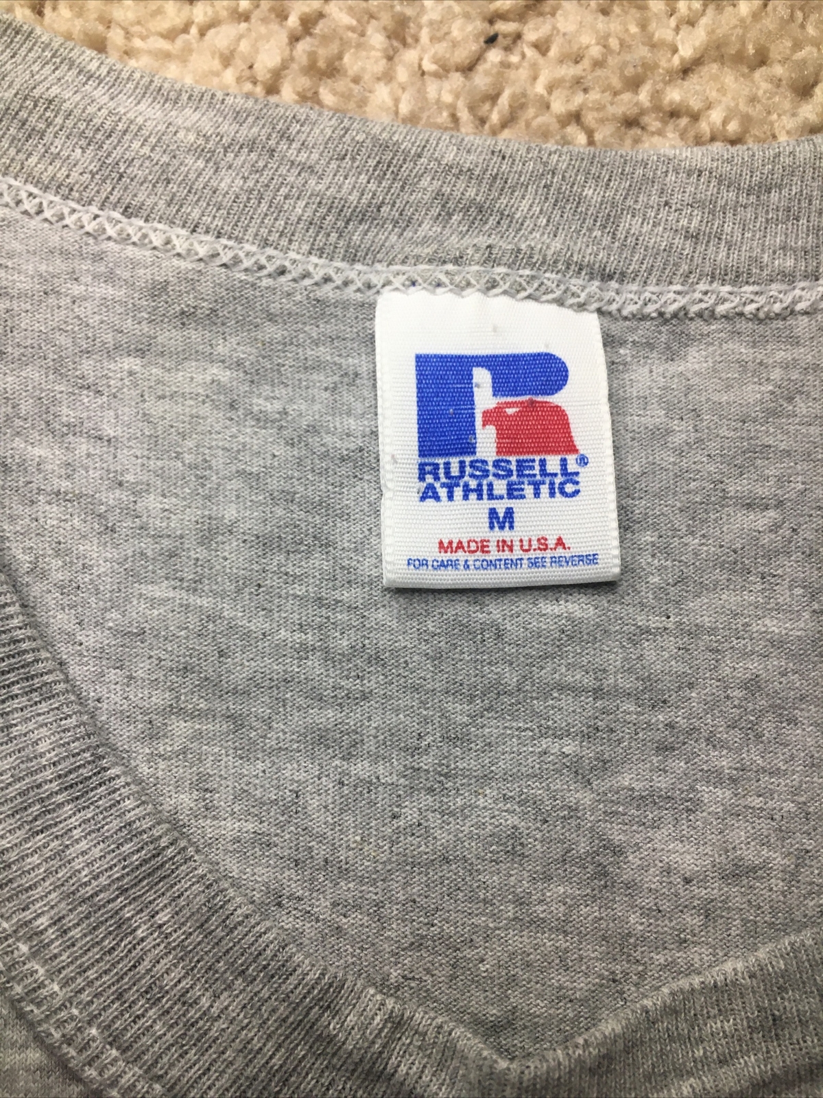 Vintage Russell Athletic Gray Embroidered Logo Tank Top Adult Size M USA Made gallery