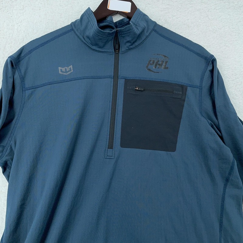 Warroad 1/4 Zip Pullover Mens Large Blue Long Sleeve North American PHL Hockey gallery
