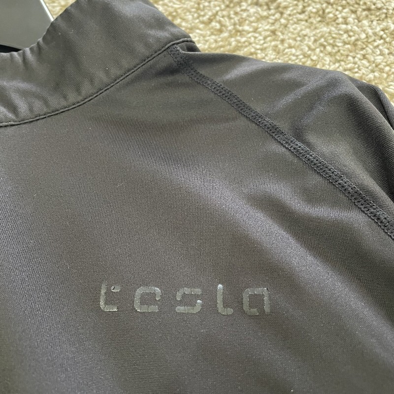 Tesla Large Quarter Zip Long Sleeve Pullover Top Black gallery