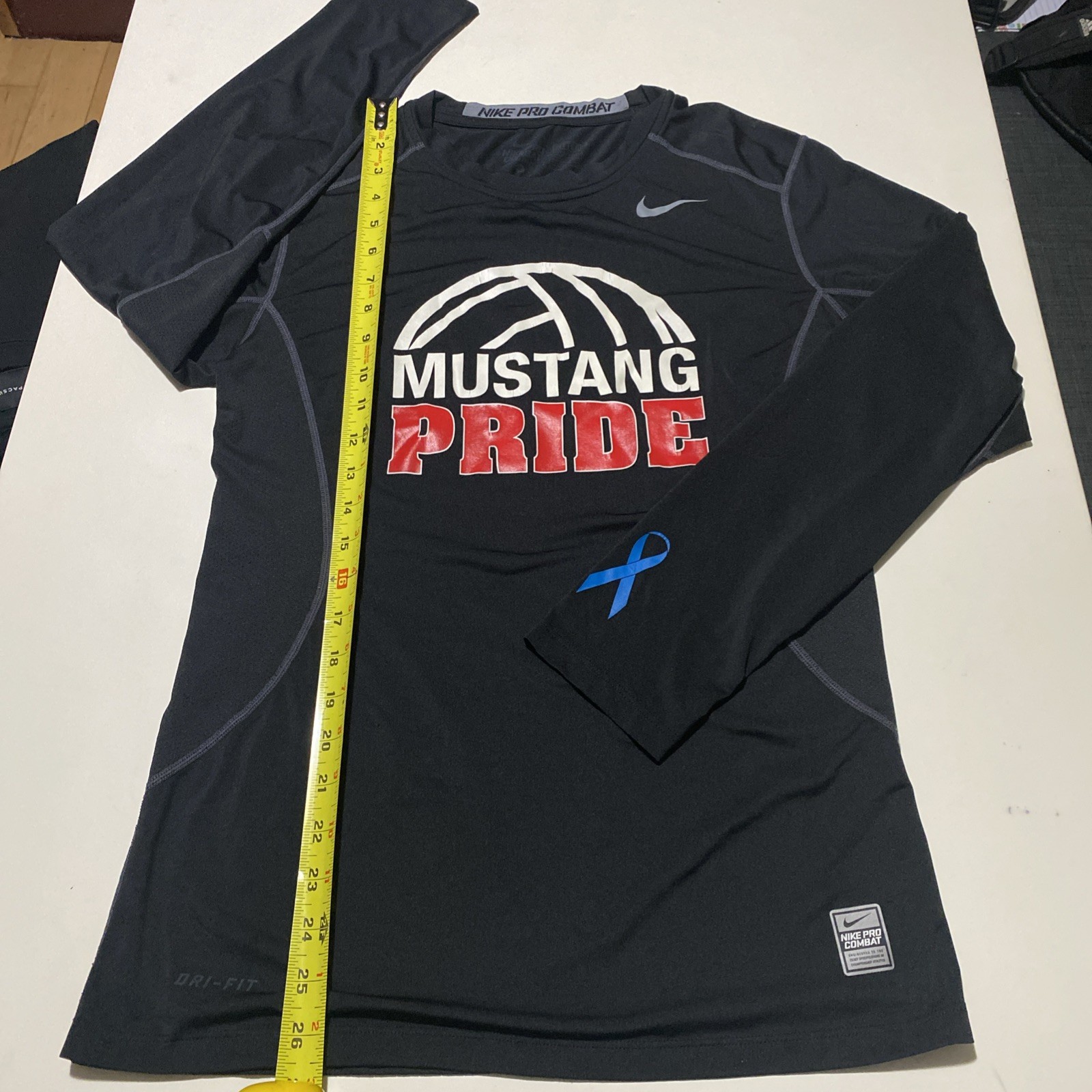 Nike Pro Combat SMU Mustang Pride Compression Long Sleeve Shirt Sm Volleyball gallery