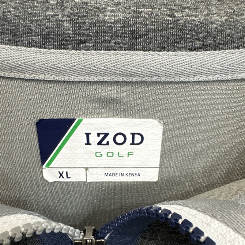 Izod Mens Golf Pullover Shirt Size XL Gray Outerwear Long Sleeve Quarter Zip gallery