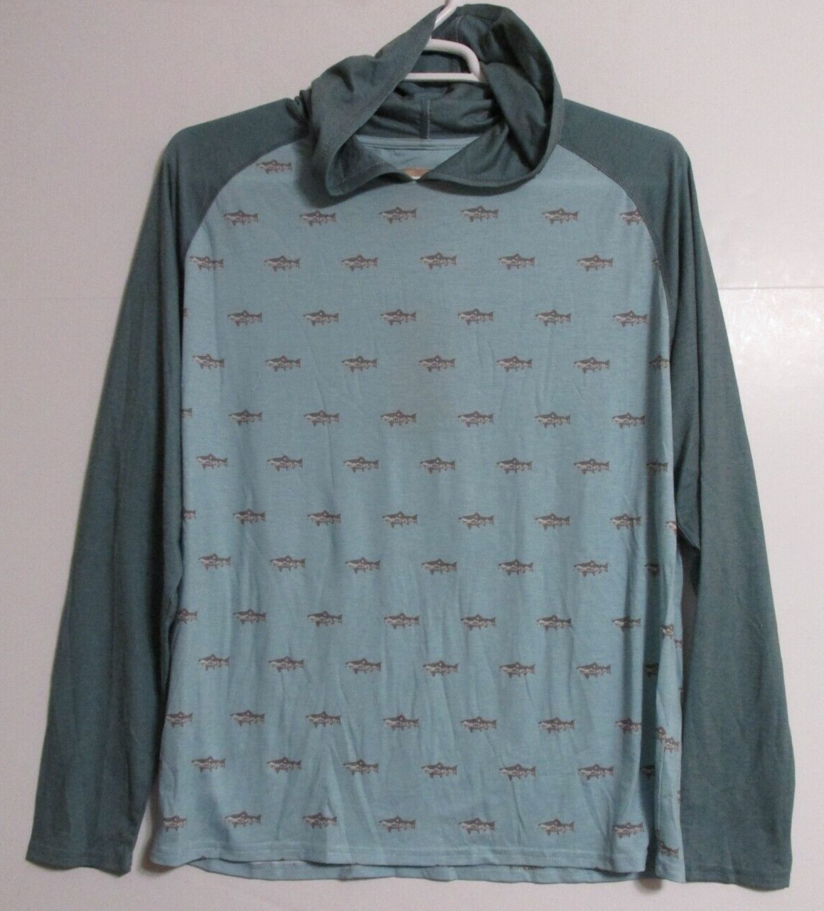 Men's Jack + Sage Wild Catch UV Tech UPF 50 Sun Hoodie Aqua Heather Size Large gallery