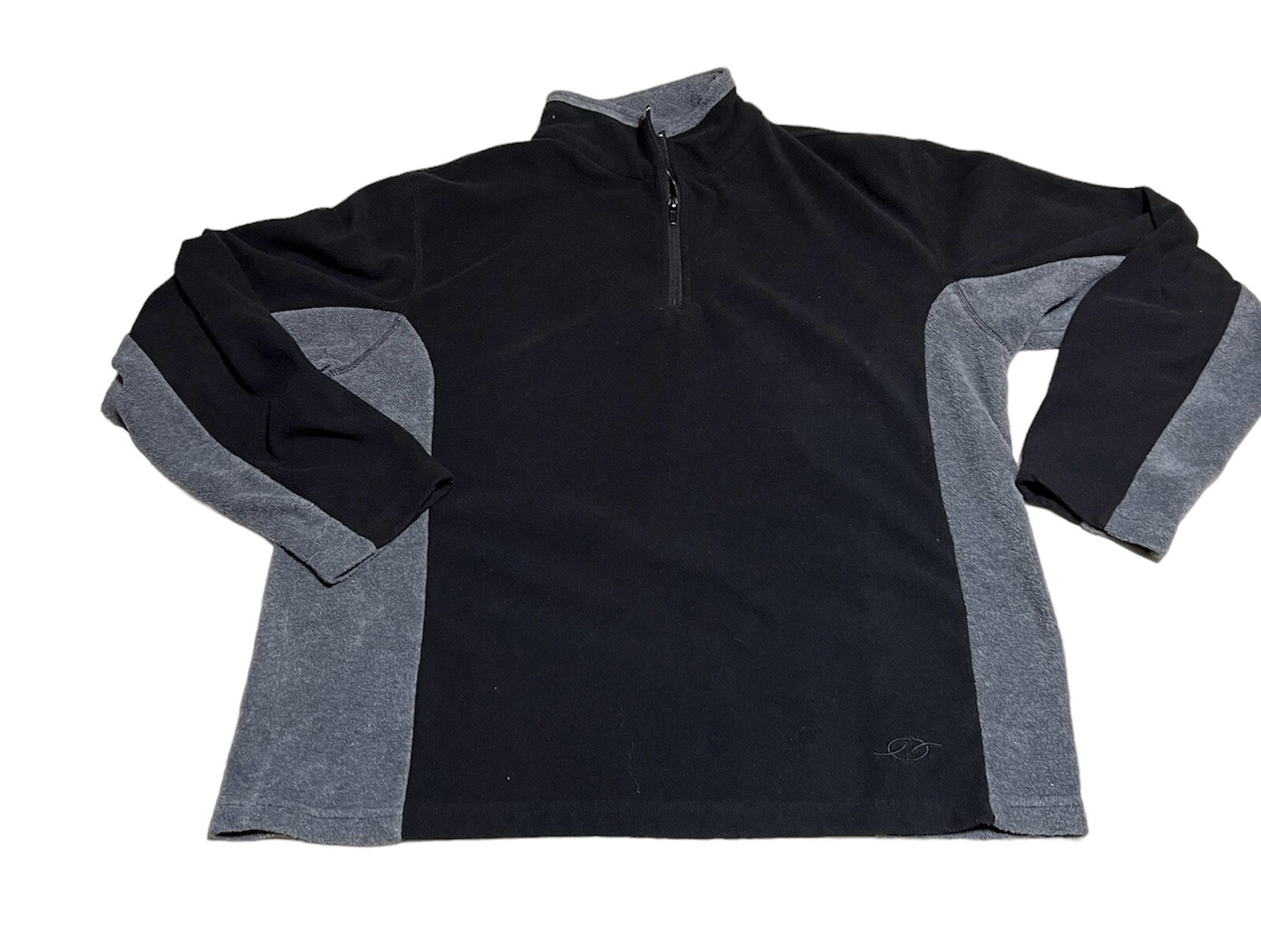 NORDIC TRACK BLACK GRAY 1/4 ZIP FLEECE PULLOVER SHIRT SZ L gallery