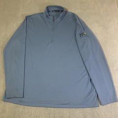 Travis Mathew Quarter Zip Men’s XXL Blue Golf Performance Pullover Company Logo