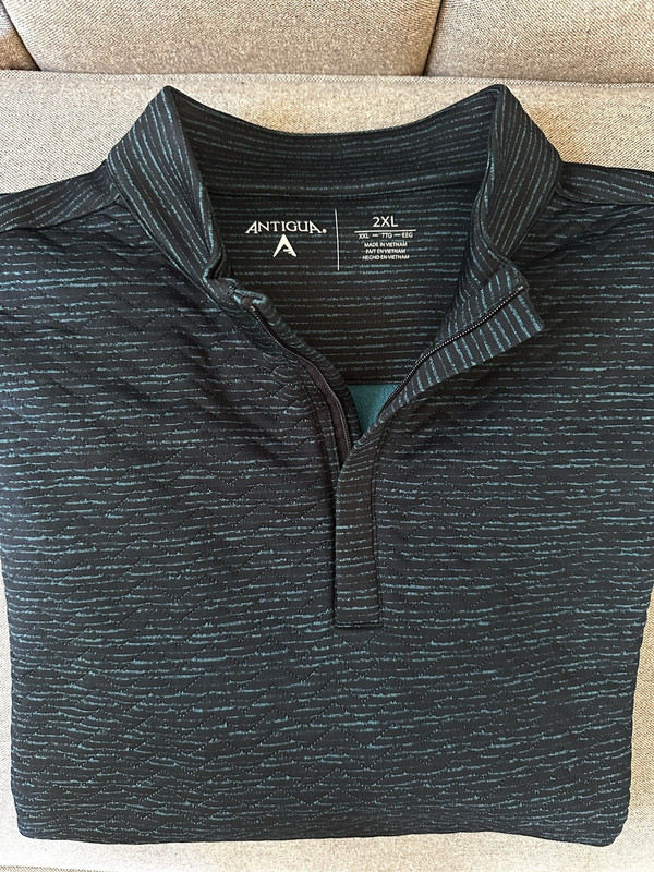 Antigua Mens Quarter Zip Pullover Light Quilted Stitch Pattern XXL NWOT gallery
