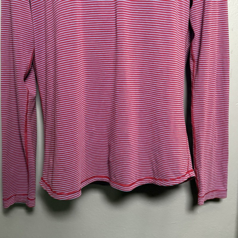 Lululemon Men’s Sz XL 5 Year Basic Long Sleeve Shirt Pocket Red Blue Stripe gallery