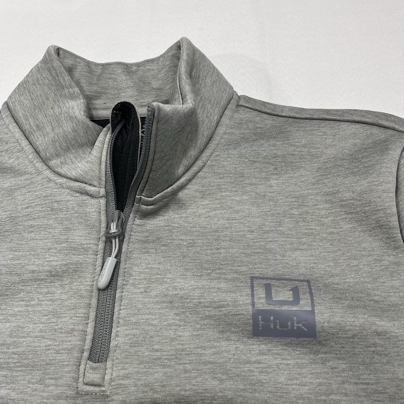 Huk Coldfront+ Performance 1/4 Zip Gray Mens Size Small Fishing Outdoors Camping gallery