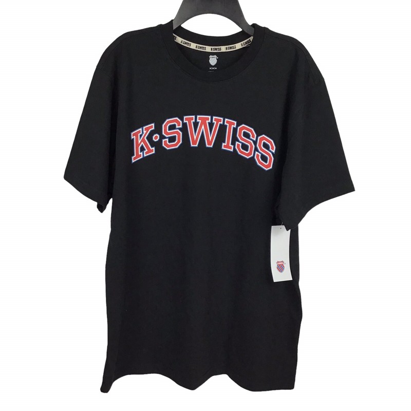 K-Swiss Mens My Swiss Black Cotton Fitness Tee T-Shirt Athletic Size Medium M gallery