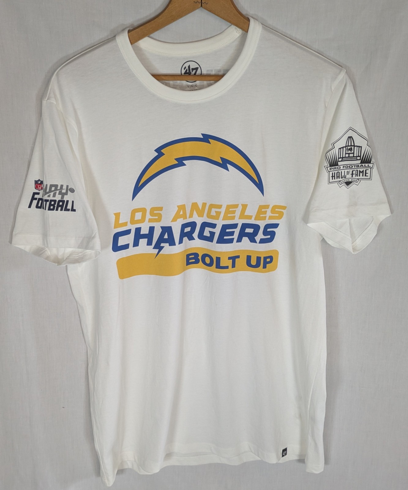 NFL Hall Of Fame T-Shirt Men’s L 2025 HOF Game LA Chargers BOLT UP HOF Canton OH gallery