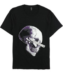 I.N.C Mens Purple & White Skull Graphic T-Shirt