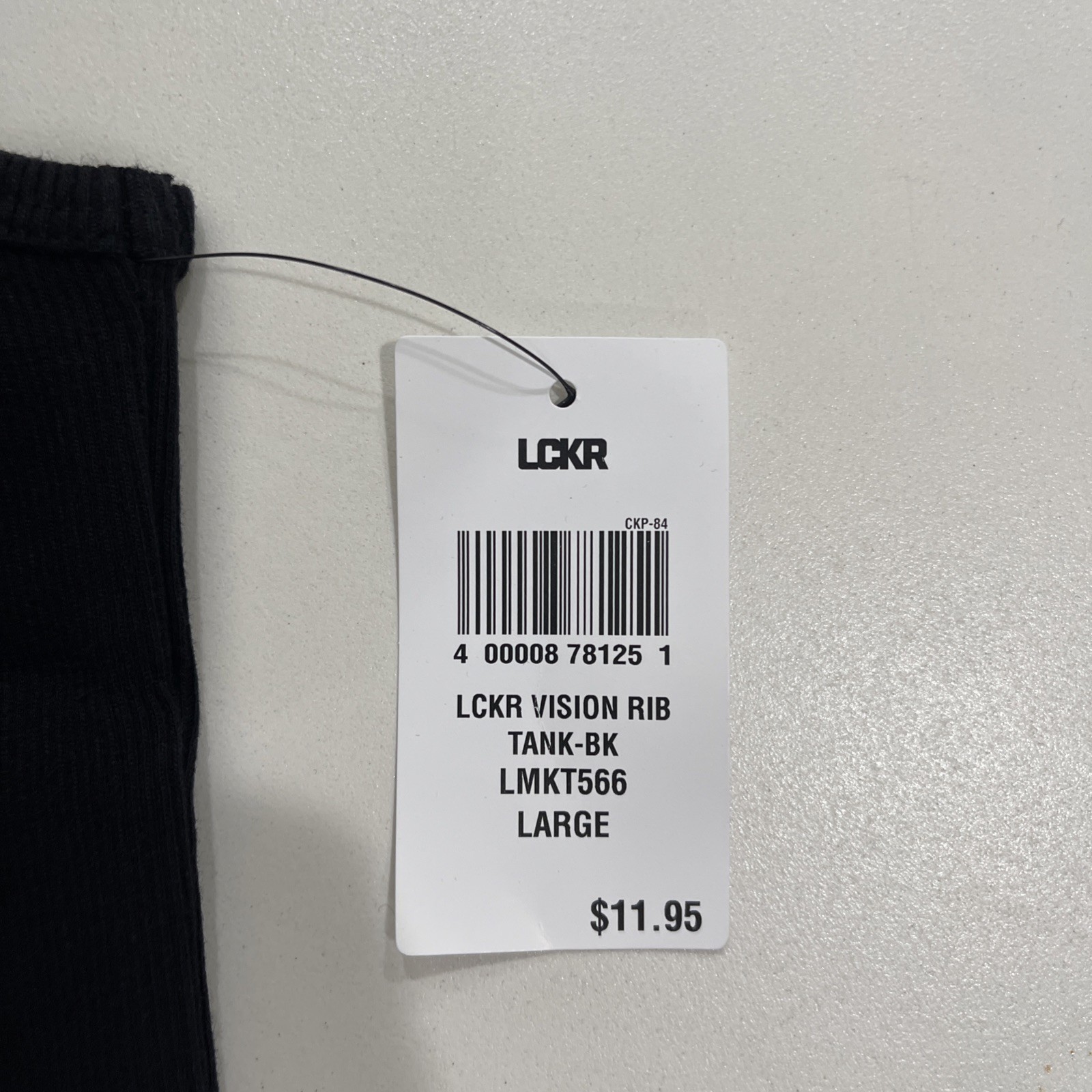LCKR Men's Vision Rib Tank Black Size L gallery