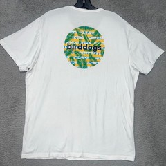Birddogs T Shirt Men’s Size XL White Yellow Palm Leaf Hummingbird 2-Sided Tee
