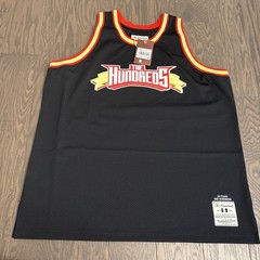 The Hundreds Mitchell & Ness XL Baksetball Jersey Black Red Yellow Atom Bomb NWT
