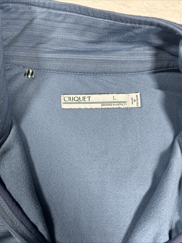 Criquet 1/4 Zip Performance Pullover Shirt Mens Size L Blue Golf Preppy gallery