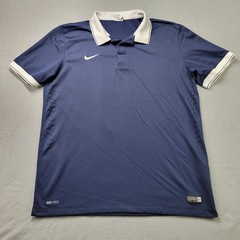 Nike Men’s L Dri-FIT Polo Shirt Blue Soccer Training Performance Golf Athletic
