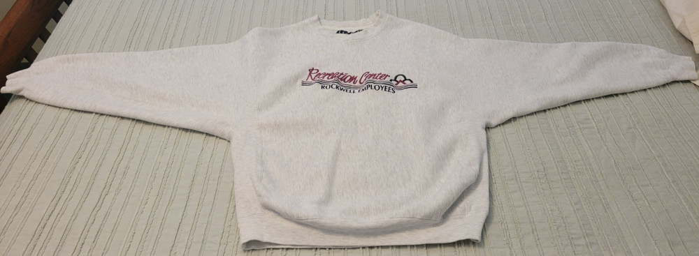 Rockwell Collins Men's Gray Sweatshirt L Large Galt Sand Rec Center Cedar Rapids