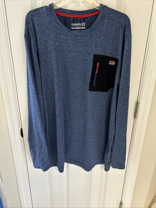 Avalanche L/S Blue Men’s Pullover Shirt Size XXL Poly/Spandex C21 gallery