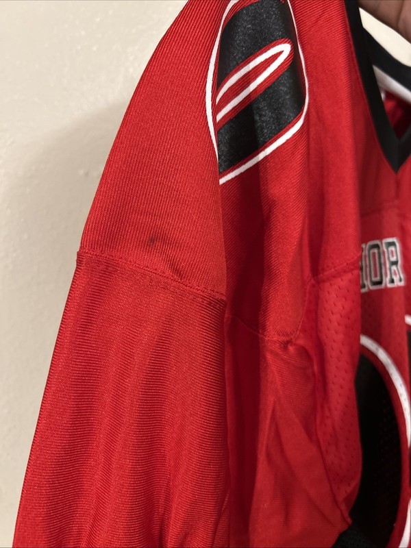 Vintage Sports Belle Inc High school Football Jersey Size L/XL Red Black Hornets gallery