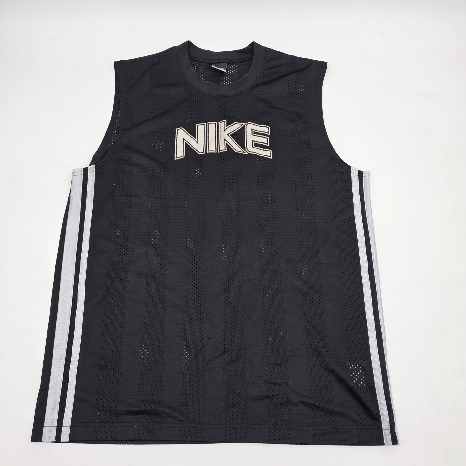Y2K Nike Basketball Mesh Jersey Size XL Tank Top Black Gray H40510TSPP Shiny gallery