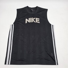 Y2K Nike Basketball Mesh Jersey Size XL Tank Top Black Gray H40510TSPP Shiny