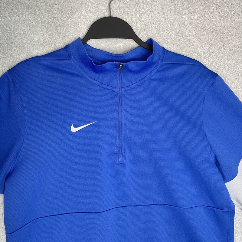 Nike Mens SMALL Therma Dri Fit Half Zip Top Blue Pullover Long Sleeve gallery