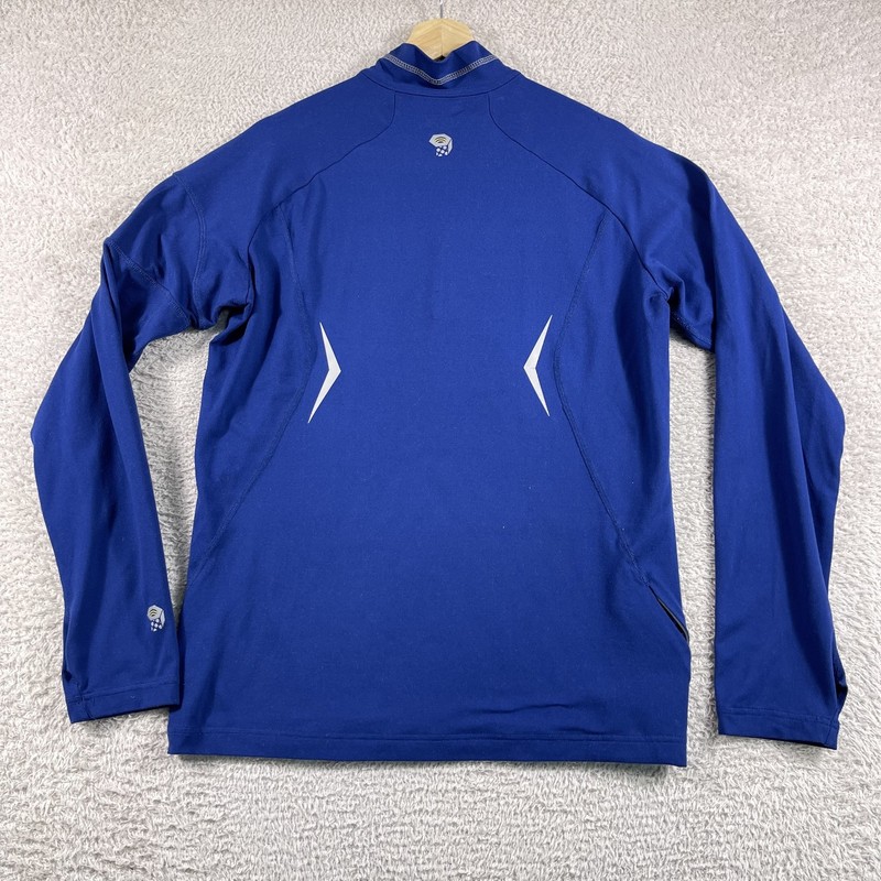 Mountain Hardwear 1/4 Zip Pullover Mens Medium Blue Hiking Performance Stretch gallery