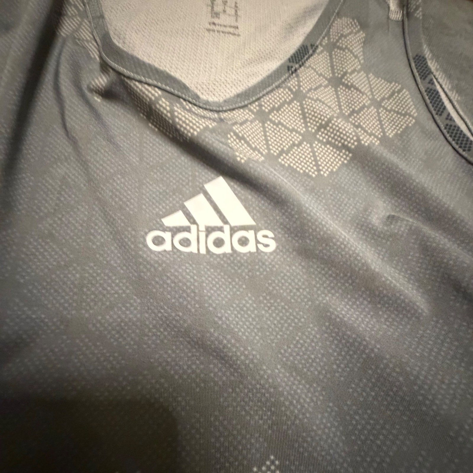 Adidas Climacool Padded Compression Tank Top Mens Medium Grey Football Rib Shirt gallery