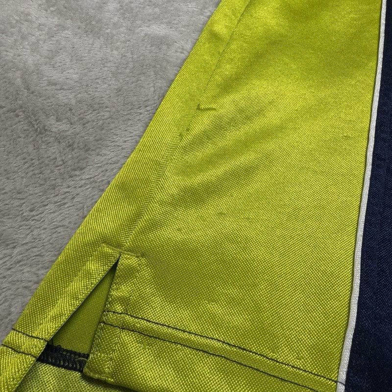 VTG Nike Silky Full Zip Up Basketball Warm Up Jersey Shirt Navy Lime Baggy XXL gallery