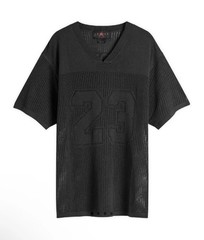 $100 Nike Men L Air Jordan Knit Jersey Top Off-Noir Dark Smoke Gray HQ0766-045