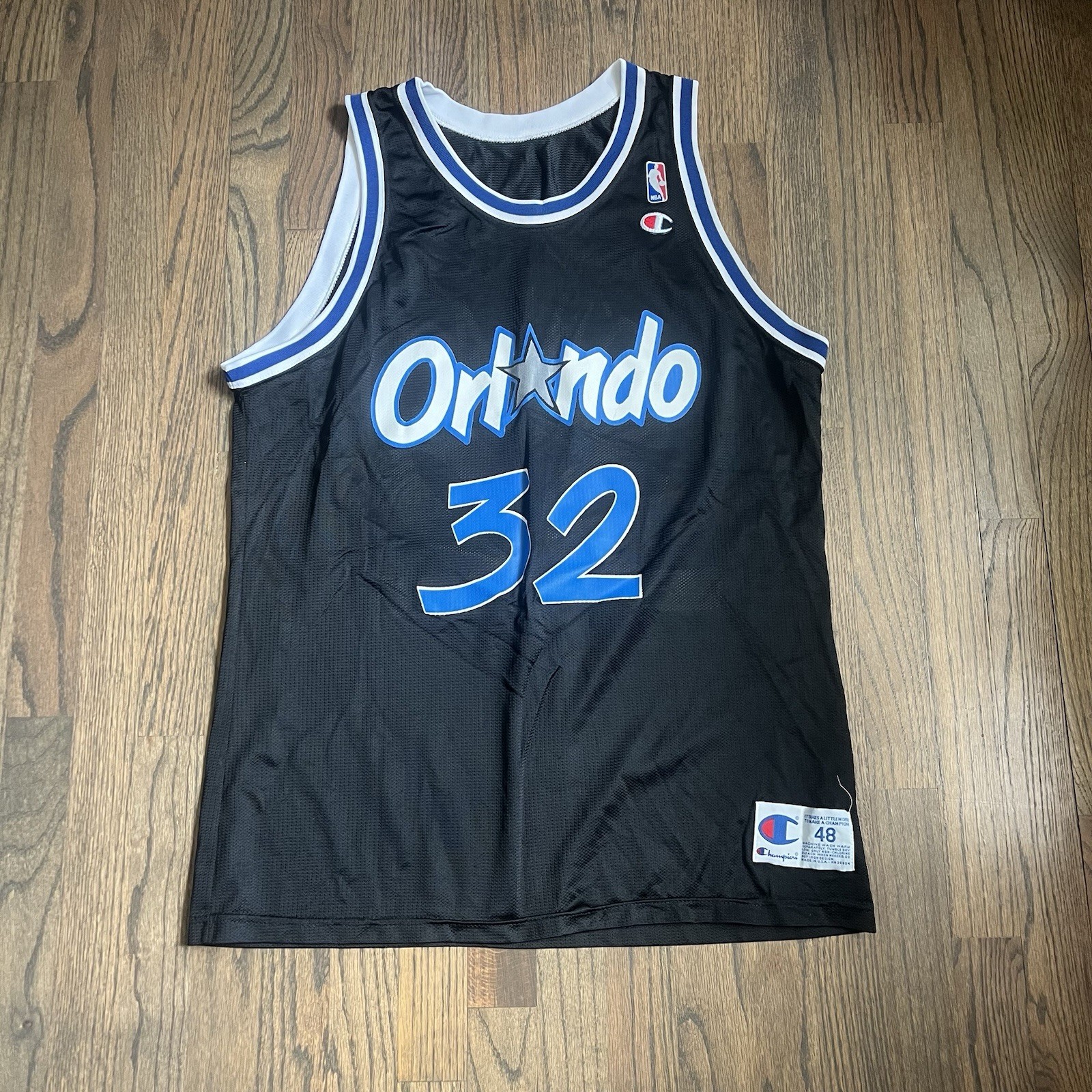 Vintage 90s Champion Shaquille O’neal Orlando Magic Jersey Sz 48 gallery